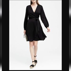Banana Republic Black Wrap Dress Size 0